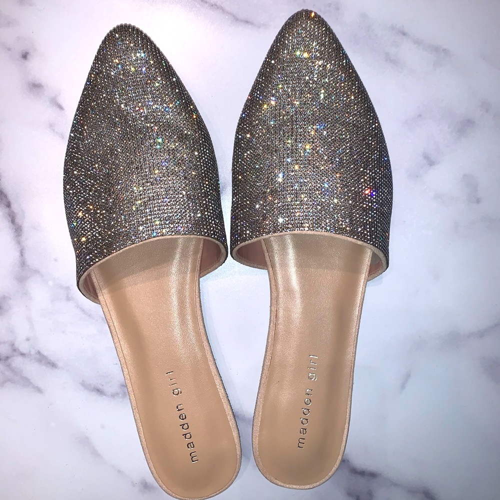 NWT Steve Madden Girl Rhinestone Mules - S11